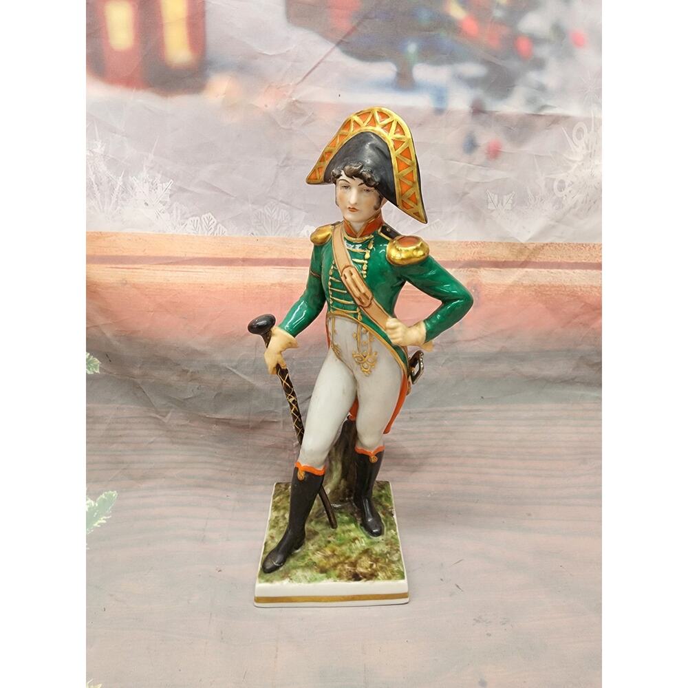 Frankenthal Wessel West Germany Porcelain French Soldier Figurine 9" Napoleonic